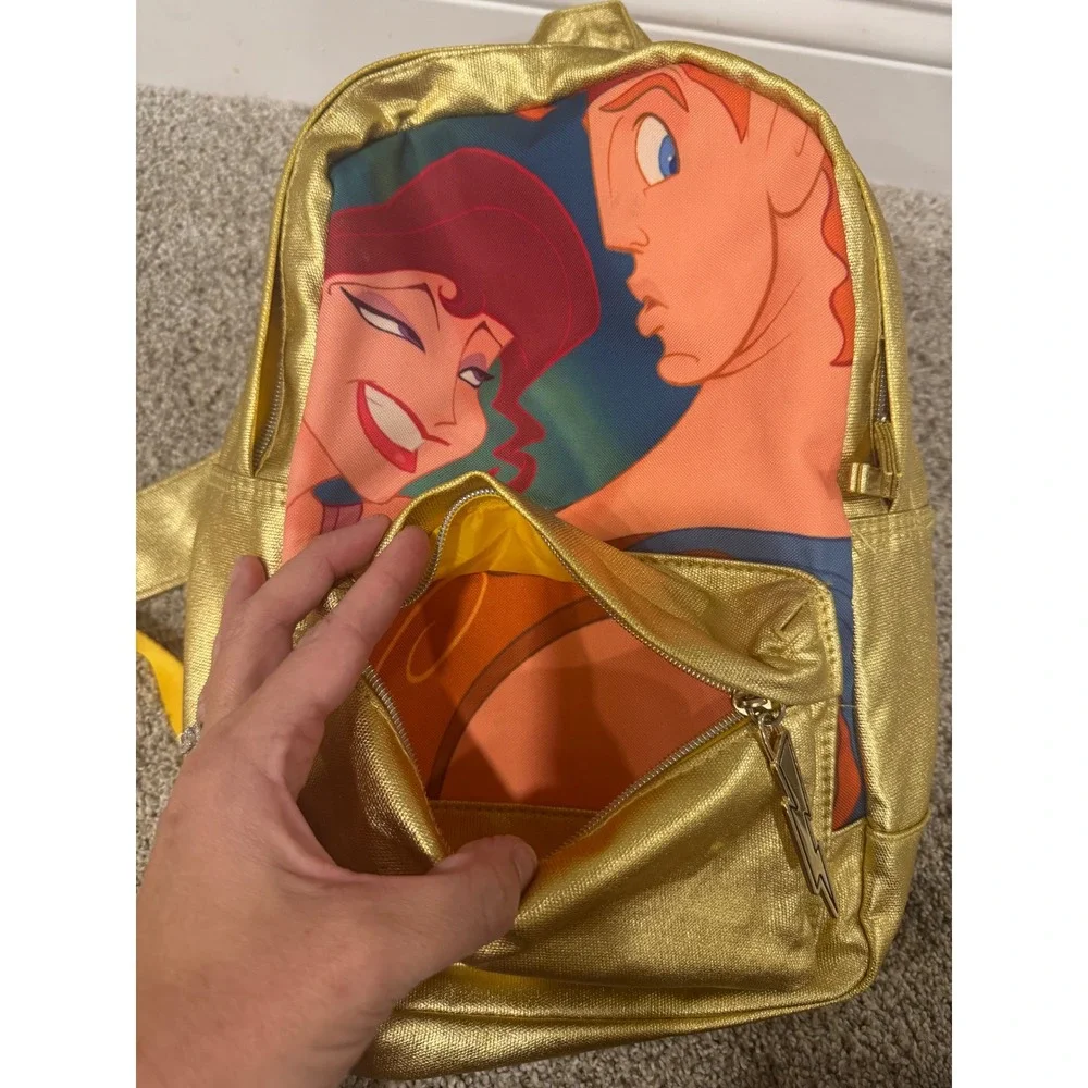 Disney Backpack Hercules Meg Metallic Gold One Size Kids Unisex